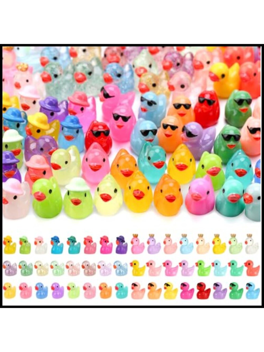 96 Mini Resin Duck Figurines 6 Styles DIY Dollhouse Terrarium Decor Cake Toppers